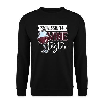 Thème de buveur d'alcool verre de dégustation de vin - Sweat-shirt Unisexe - noir - Devant - Alina (178cm) & Michal (187cm)