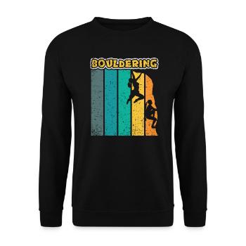 Bouldern Klettern Kletterer Boulderer Geschenk - Unisex Pullover - Schwarz - Vorne - Alina (178cm) & Michal (187cm)
