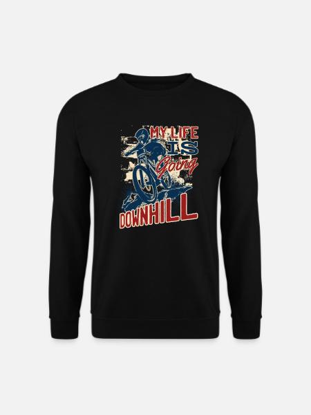My Life Is Going Downhill Cycling Radfahrer Zitat - Unisex Pullover - Schwarz