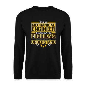 Mechanical engineering funny saying mechanical engineer outfit - Unisex Sweatshirt - black - Front - Alina (178cm) & Michal (187cm)