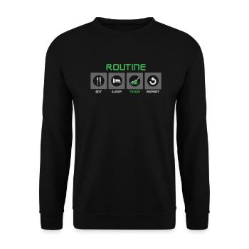 Eat sleep trade repeat for traders and stock fans - Unisex Sweatshirt - black - Front - Alina (178cm) & Michal (187cm)