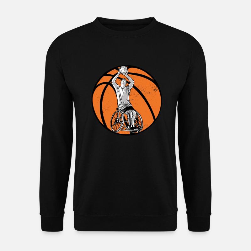 Rollstuhl Basketball Design für Rollstuhlfahrer - Unisex Pullover - Schwarz