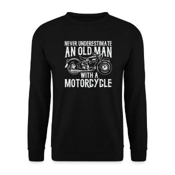 Lustiges Biker Geschenk - Unisex Pullover - Schwarz - Vorne - Alina (178cm) & Michal (187cm)