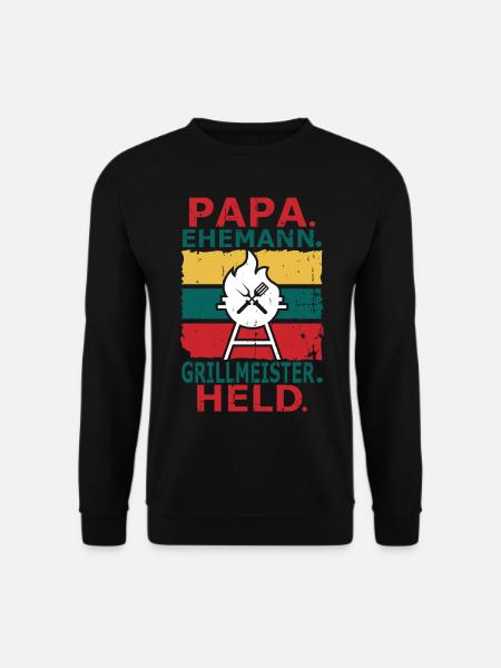 Grillmeister Papa Lustiger Grill - Unisex Pullover - Schwarz
