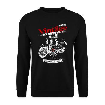 Simson Schwalbe GDR Moped - Unisex Sweatshirt - black - Front - Alina (178cm) & Michal (187cm)