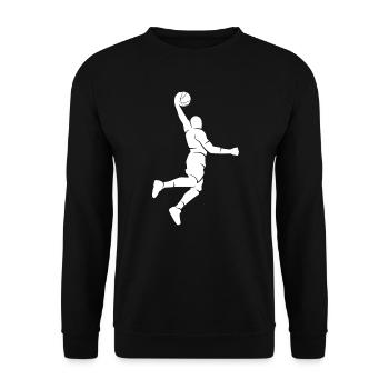 Basketball player Silhouette Basketball - Unisex Sweatshirt - black - Front - Alina (178cm) & Michal (187cm)