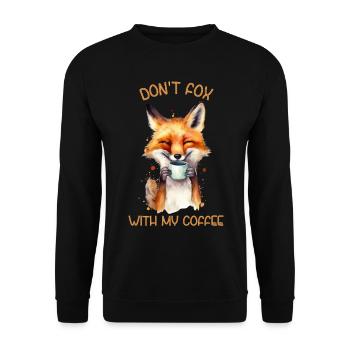 Motif amusant pour tous ceux qui aiment le café et les renards - Sweat-shirt Unisexe - noir - Devant - Alina (178cm) & Michal (187cm)