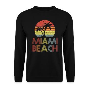 Miami Beach - Unisex Sweatshirt - black - Front - Alina (178cm) & Michal (187cm)