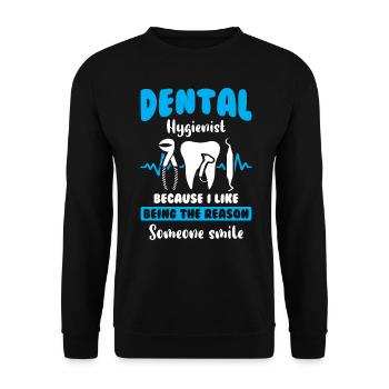 Dental Tooth Teeth - Unisex Pullover - Schwarz - Vorne - Alina (178cm) & Michal (187cm)