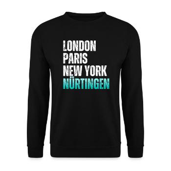 Nürtingen - Unisex Pullover - Schwarz - Vorne - Alina (178cm) & Michal (187cm)