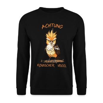 Komischer Vogel - Unisex Pullover - Schwarz - Vorne - Alina (178cm) & Michal (187cm)