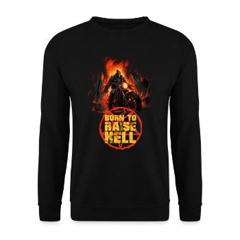 Born to Raise Hell - Unisex Sweatshirt - black - Front - Alina (178cm) & Michal (187cm)