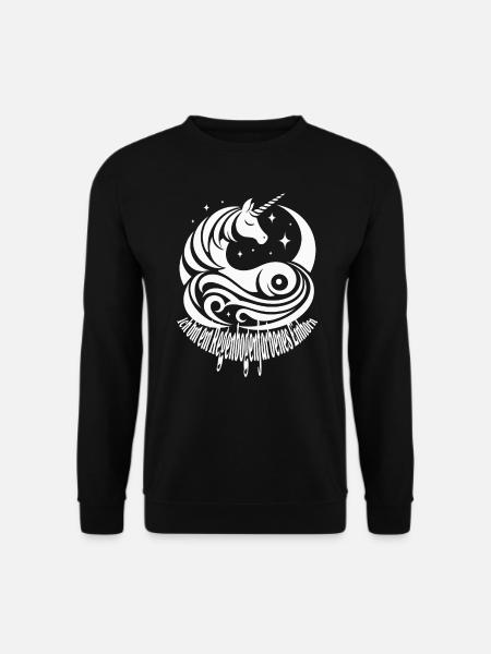 Regenbogenfarbenes Einhorn - Unisex Pullover - Schwarz