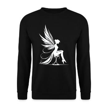 Thought wings in the moonlight - Unisex Sweatshirt - black - Front - Alina (178cm) & Michal (187cm)