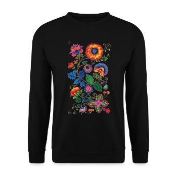 Beau motif floral - Sweat-shirt Unisexe - noir - Devant - Alina (178cm) & Michal (187cm)