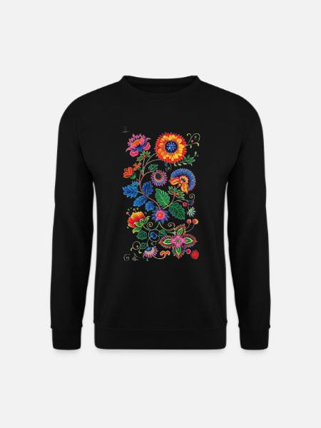 Schönes Blumenmuster - Unisex Pullover - Schwarz