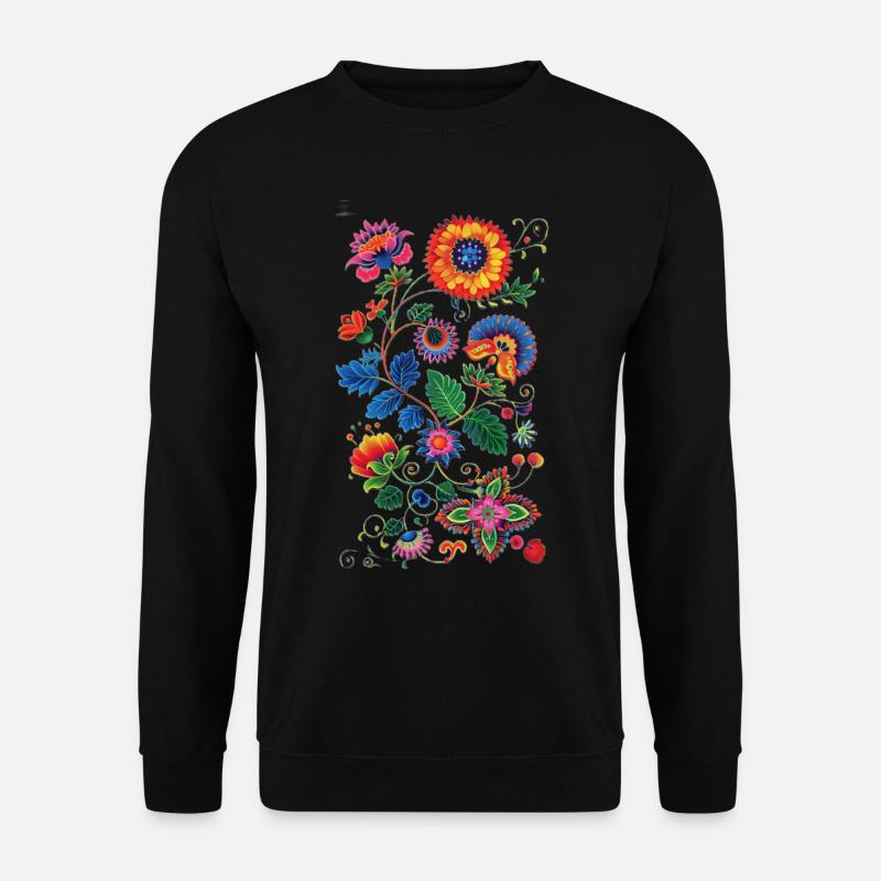 Schönes Blumenmuster - Unisex Pullover - Schwarz