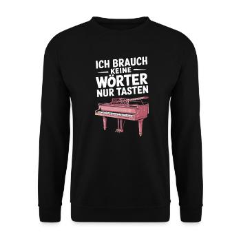 Pianist Konzertflügel Klavier und Piano Spieler - Unisex Pullover - Schwarz - Vorne - Alina (178cm) & Michal (187cm)