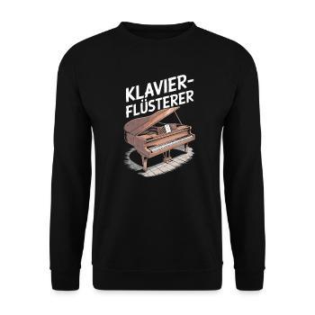Klavier Flüsterer Pianist und Piano Spieler - Unisex Pullover - Schwarz - Vorne - Alina (178cm) & Michal (187cm)