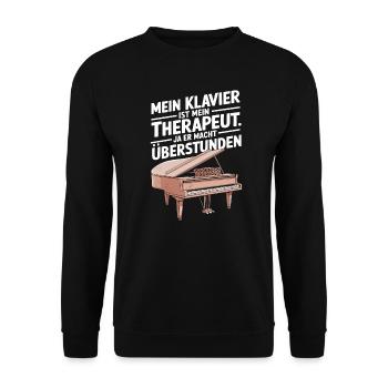 Pianist Klavier Konzertflügel und Piano Spieler - Unisex Pullover - Schwarz - Vorne - Alina (178cm) & Michal (187cm)