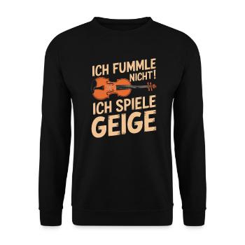 Geiger Musiker Geigen Spieler Violine Violinist - Unisex Pullover - Schwarz - Vorne - Alina (178cm) & Michal (187cm)