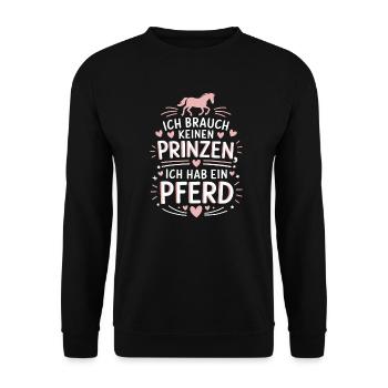 Reiterin Pferde Mädchen Reiten Pferdeliebhaber - Unisex Pullover - Schwarz - Vorne - Alina (178cm) & Michal (187cm)
