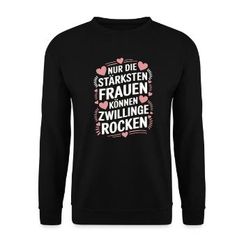 Twin Mom Zwillingsmutter Mama von Zwillingen - Unisex Pullover - Schwarz - Vorne - Alina (178cm) & Michal (187cm)