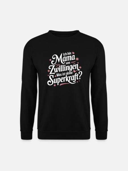 Zwillingsmama Zwillings Mutter, Mama von Zwillinge - Unisex Pullover - Schwarz