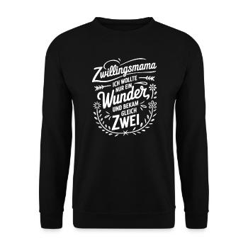 Zwillings Mutter Zwillingsmam - Unisex Pullover - Schwarz - Vorne - Alina (178cm) & Michal (187cm)