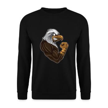 Eagle At The Gym | Work Out Fitness Muscles Power - Unisex Sweatshirt - black - Front - Alina (178cm) & Michal (187cm)