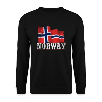 Norvège Drapeau - Sweat-shirt Unisexe - noir - Devant - Alina (178cm) & Michal (187cm)