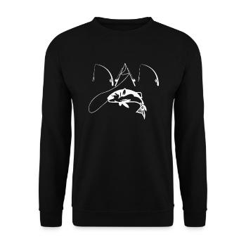 Fishing Dad - Unisex Pullover - Schwarz - Vorne - Alina (178cm) & Michal (187cm)