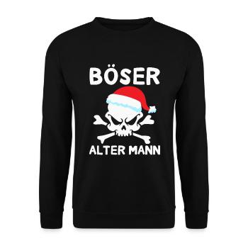 Böser Alter Mann Totenkopf Sarkasmus Rentner - Unisex Pullover - Schwarz - Vorne - Alina (178cm) & Michal (187cm)