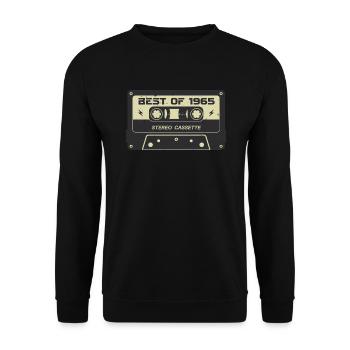 Cassette rétro 1965 vintage 1965 anniversaire 1965 - Sweat-shirt Unisexe - noir - Devant - Alina (178cm) & Michal (187cm)