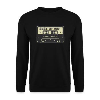 Cassette rétro 1961 vintage 1961 anniversaire 1961 - Sweat-shirt Unisexe - noir - Devant - Alina (178cm) & Michal (187cm)