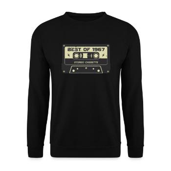 Cassette rétro 1967 vintage 1967 anniversaire 1967 - Sweat-shirt Unisexe - noir - Devant - Alina (178cm) & Michal (187cm)