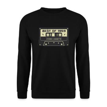 Retro cassette tape 1959 vintage 1959 birthday 1959 - Unisex Sweatshirt - black - Front - Alina (178cm) & Michal (187cm)