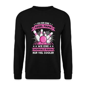 Kegeln Kegler Kegel Mama Kegelbahn Kegeltour - Unisex Pullover - Schwarz - Vorne - Alina (178cm) & Michal (187cm)