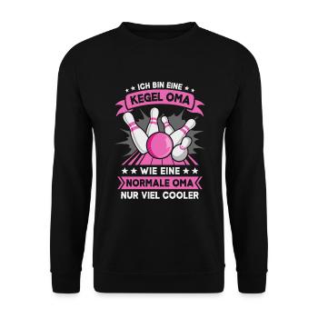 Kegeln Kegler Kegel Oma Kegelbahn Kegeltour - Unisex Pullover - Schwarz - Vorne - Alina (178cm) & Michal (187cm)