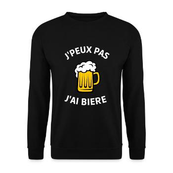 Je peux pas j'ai bière - Sweat-shirt Unisexe - noir - Devant - Alina (178cm) & Michal (187cm)