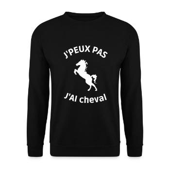 Je peux pas j'ai cheval - Sweat-shirt Unisexe - noir - Devant - Alina (178cm) & Michal (187cm)