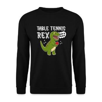 Table Tennis T-Rex - Unisex Sweatshirt - black - Front - Alina (178cm) & Michal (187cm)