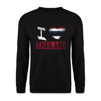 Ich liebe Thailand - Unisex Pullover - Schwarz - Vorne - Alina (178cm) & Michal (187cm)