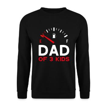 PAPA DE 3 ENFANTS PAPA TROIS ENFANTS FÊTE DES PÈRES - Sweat-shirt Unisexe - noir - Devant - Alina (178cm) & Michal (187cm)