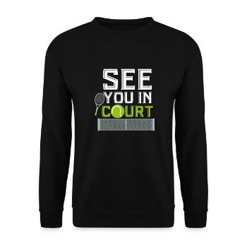 See You in Court Tennis Sport Ballsport gazon sable - Sweat-shirt Unisexe - noir - Devant - Alina (178cm) & Michal (187cm)