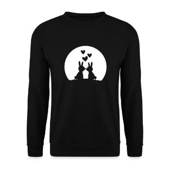 Mon lapin - Un doux couple de lapins amoureux - Sweat-shirt Unisexe - noir - Devant - Alina (178cm) & Michal (187cm)