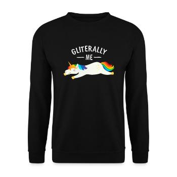 Gliterally Me - Sommeil de licorne fatigué - Sweat-shirt Unisexe - noir - Devant - Alina (178cm) & Michal (187cm)