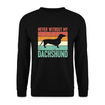 Never without my dachshund - Unisex Sweatshirt - black - Front - Alina (178cm) & Michal (187cm)