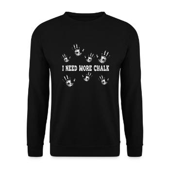 I need more chalk Bouldern Klettern - Unisex Pullover - Schwarz - Vorne - Alina (178cm) & Michal (187cm)