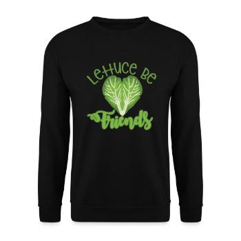 Lettuce be friends - Unisex Sweatshirt - black - Front - Alina (178cm) & Michal (187cm)